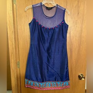 3/$15 AIVA Blue & Red Casual Mini Dress